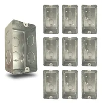 Comprar Combo 10 Cajas Luz Rectangular 5x10 Chapa Electricidad Zinc