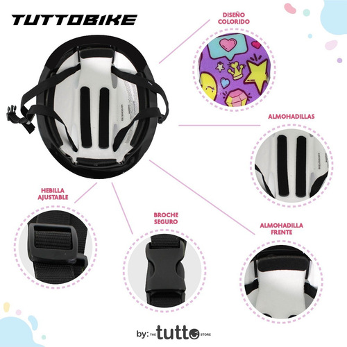 Combo Casco Rodilleras Infantil Glam Girl Follow Your Dreams