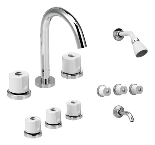 Combo Griferia Baño Peirano Malba Set Lavatorio Bidet Ducha