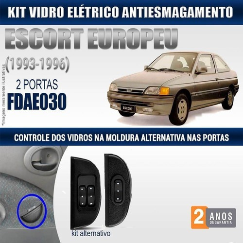 Imagem 2 de 4 de Kit Vidro Elétrico Tragial Ford Escort Vw Logus 2 Portas