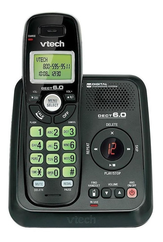 Imagen 1 de 2 de Teléfono inalámbrico VTech CS6124 negro