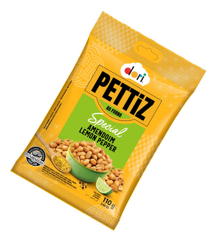 Amendoim Super Crocante Pettiz (lemon Pepper) = Kit 10x 110g
