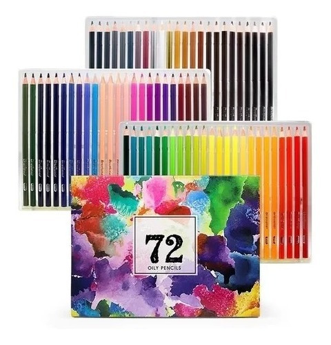 72 Lápices De Colores Al Óleo Profesional Dibujar Brutfuner