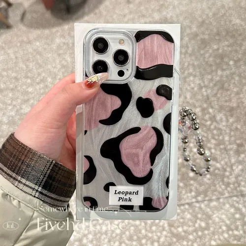 Carcasa Ins Trendy Chic Con Diseño De Leopardo Rosa Para Oppo A16 A15 A17 A1