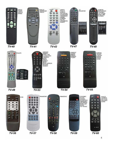 Control Remoto Tv Philips Sanyo Sony Hitachi LG Noblex Y +