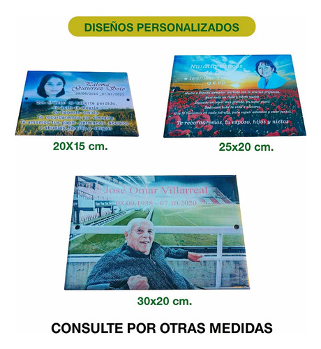 Fotoceramica Para Cementerio, Lapidas, Nicho, 30x15cm.