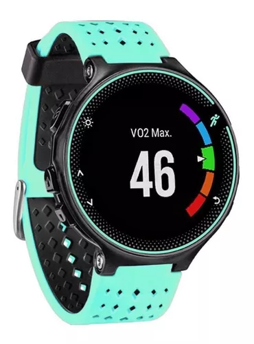 Para Garmin Forerunner 235 correa de reloj de silicona de dos colores  (verde azulado + gris)