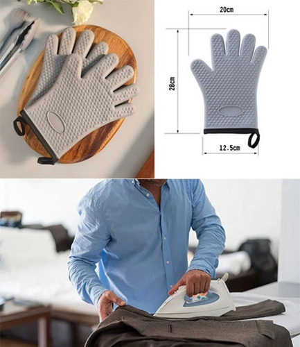 F Guantes Silicon Cocina Horno Resistente Al Calor