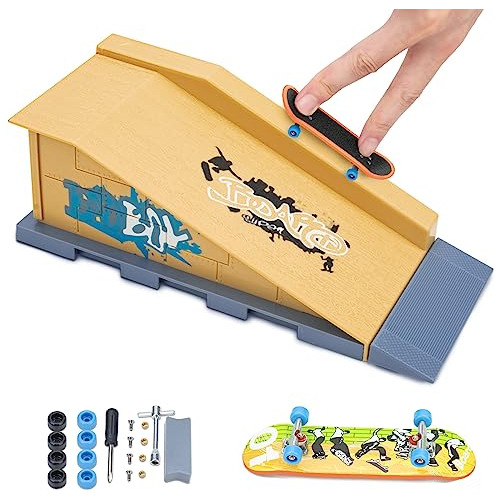 Hmeen Finger Skateboards Ramp Set, Fingerboard Skatepark Dec