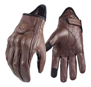 Moto & ocio curtidas guantes Biker retro Custom Gloves marrón Vintage 