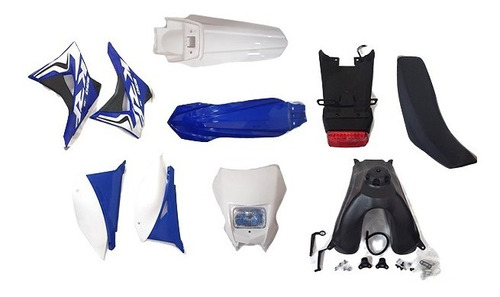 Kit Plasticos Crf230 Ii (2019-2) Azul/blanco Para Moto 