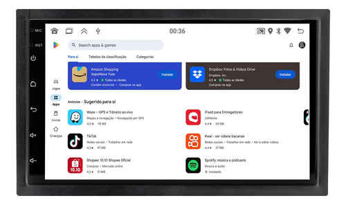 Multimidia Fox 2010/2014 Android 14 Carplay 4gb 64gb 7p
