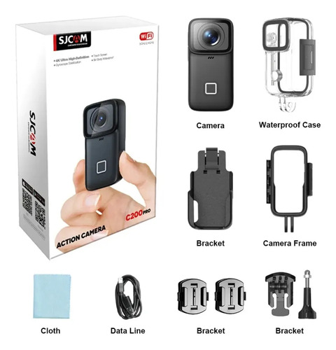 Cámara Deportiva Portable Sjcam C200 Pro 20mp 4k Gyro Ip68