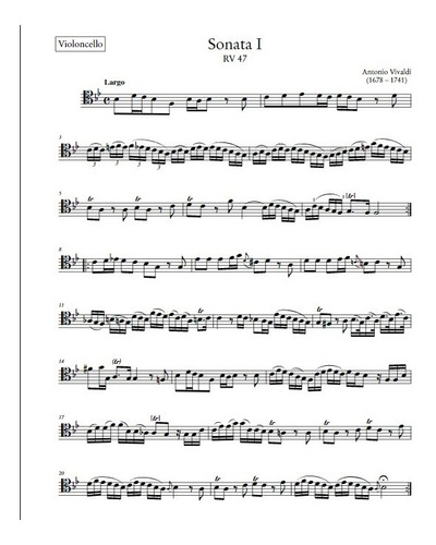 A. Vivaldi: Sonatas For Violoncello And Basso Continuo.