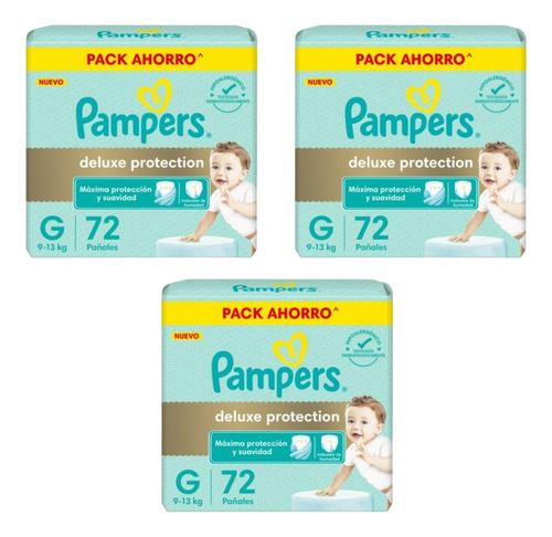 3 Pack Pampers Deluxe Protection Todos Los Talles 