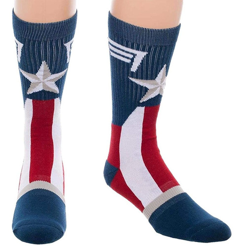 Marvel Capitan America - Calcetines Para Hombre  Diseño D