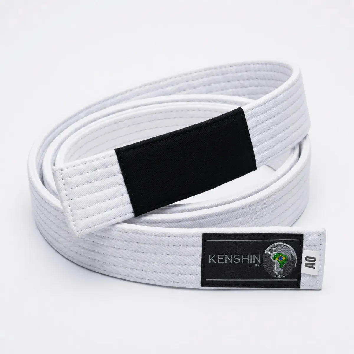 Faixa Jiu Jitsu Kenshin Adulto Reforçada Conforto Premium Cor Branco Tamanho A3