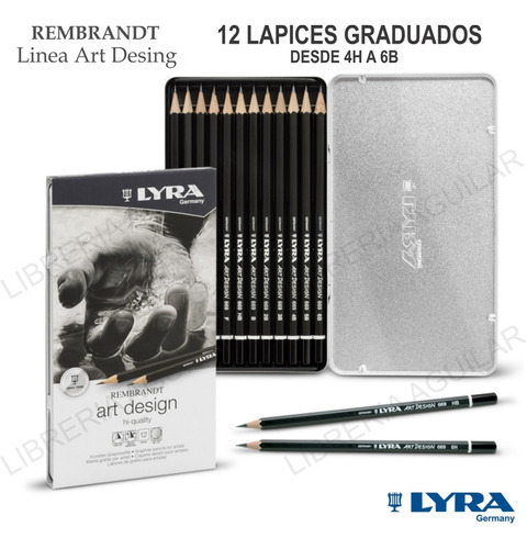 Lata 12 Lápices Rembrandt Lyra Grafitos Graduaciones