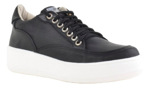 Imagen 2 de 7 de Zapatillas Urbanas De Mujer De Cuero Cordones Tami - Ferraro