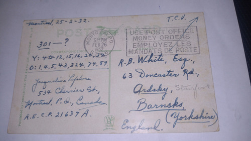 Canadá Postal Estampilla 1932 Circulada A Inglaterra