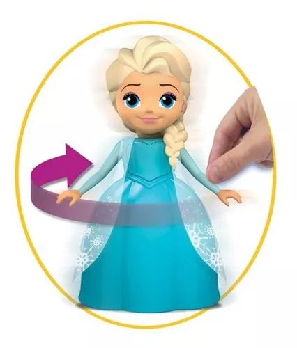 Boneca Frozen Elsa 24cm Com Falas Original Musica Do Filme - R$ 130,88