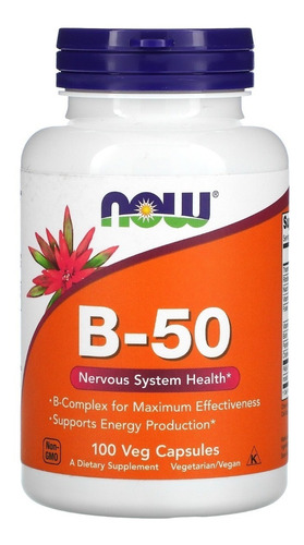 B-50 Complexo Vitamina B 100 Caps - Now Foods Sabor Sem sabor