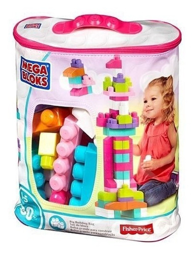 Mega Bloks Bloques De Construccion 80 Pz Rosa Fisher Price 