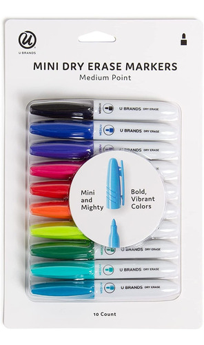 U Brands Mini Medium Point Dry Erase Markers, Office Supplie