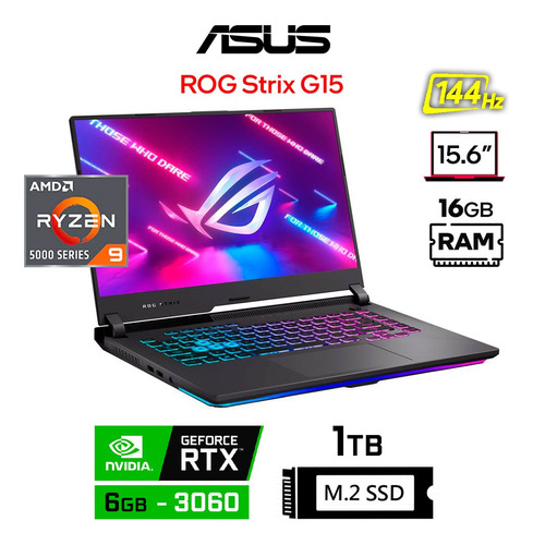 Laptop Marca: - Asus   Modelo:  Rog Strix G15 G513