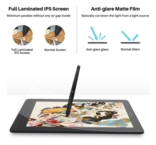 Tablet De Desenho Gráfico Huion Kamvas 16 2021 Com 10 De Des