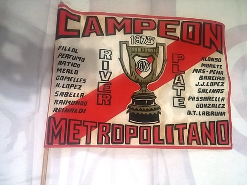 Bandera River Plate Campeon Metropolitano 1975 De Museo Facc