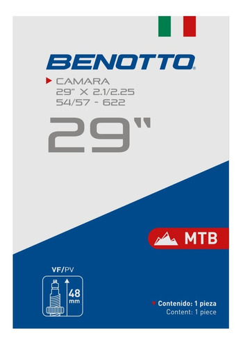 Camara Benotto 29x2.1/2.25 Montaña V.f. 48mm