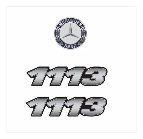 Par Adesivo Emblema Resinado Caminhão Mercedes Benz 1113