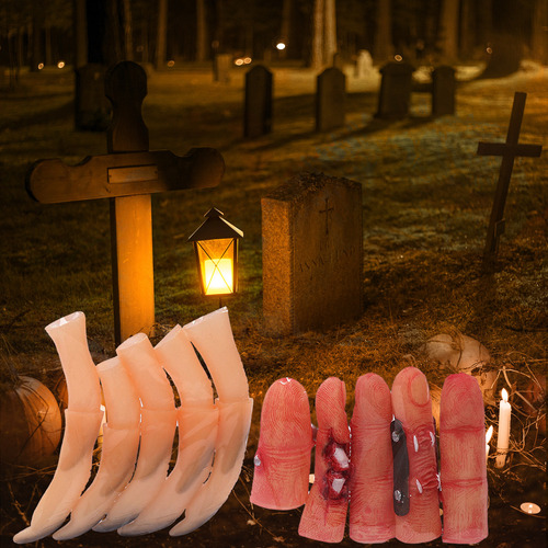 . Set De 10 Dedos Postizos For Halloween De Witches Nails