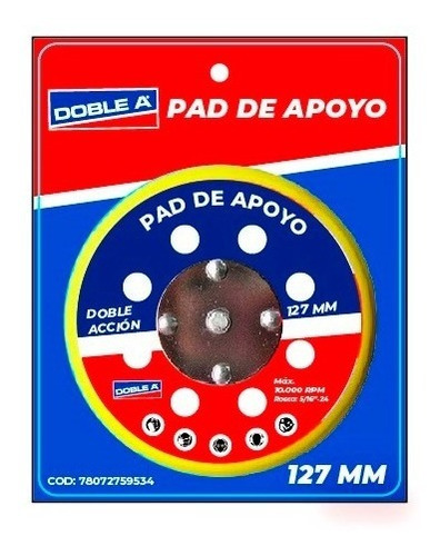 Doble A Backing Pad Rotorbital 127mm 5 Pulgadas Aa