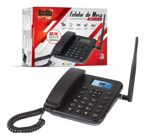 Telefone Rural Celular Mesa Dual Chip Bedin Quadriband Bdf02