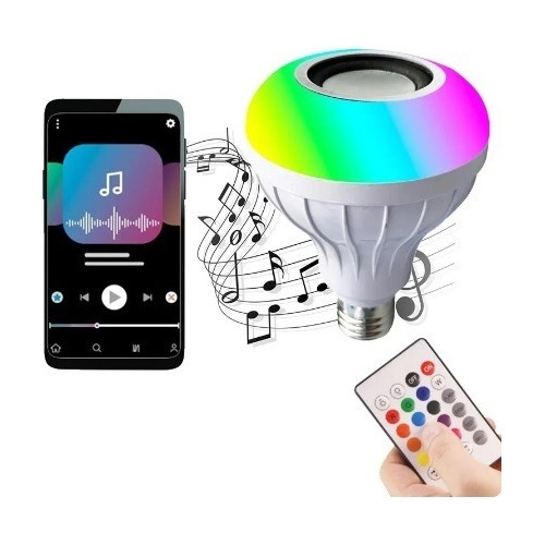 Bombilla Multicolor Bluetooth Musical Y Con Control 12w