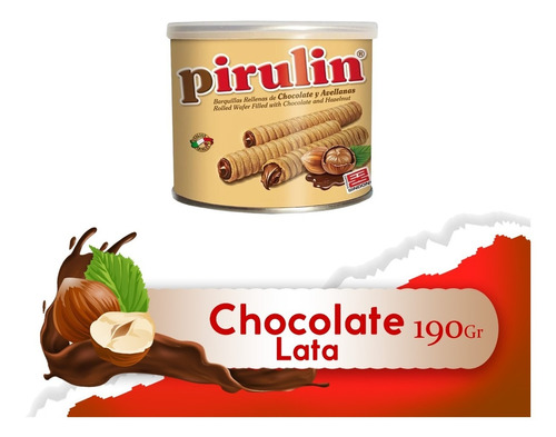 Imagen 1 de 3 de Combo Pirulin Chocolate Lata 190 Gr De 2 Unds