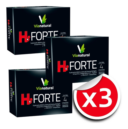 Imagen 1 de 3 de H Forte 4 Comp X3 Cajas (vigor Energizante Hombres) Grandiet