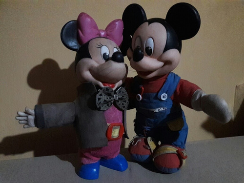  Antiguos Muñecos  De 1969 Mickey Mouse Y Minnie Disney 