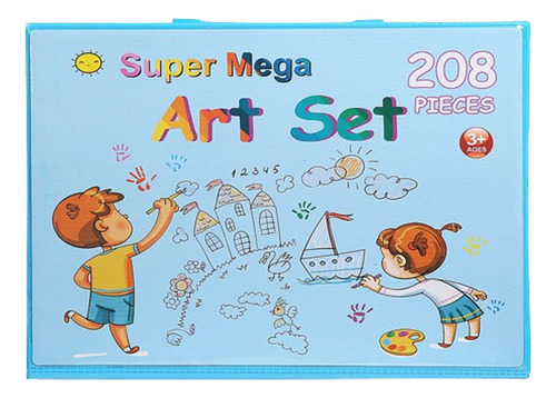 Set Kit Arte Niños Maleta Crayon Acuarela Plumon 208 Piezas