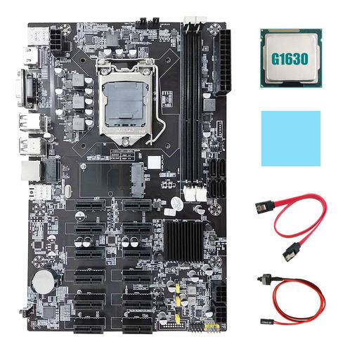 Placa Madre B75 Eth Mining 12 Pcie+cpu+g1630, Cable Y Conmut
