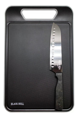 Set Tabla + Cuchillo Santoku Black Bull Negro