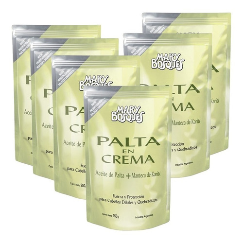 Kit Tratamiento Capilar Palta En Crema Mary Bosques 250gr X6