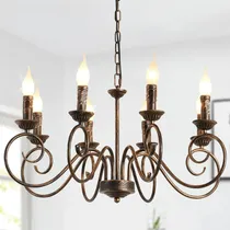 Comprar Candil Candelabro Colgante Rústico Industriales De 8 Luces Bronce