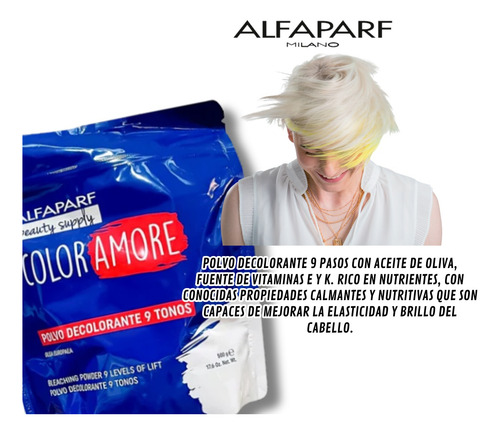 Alfaparf Color Amore Polvo Decolorante 500g+ Peróxido 1 L Peróxido 20 Vol