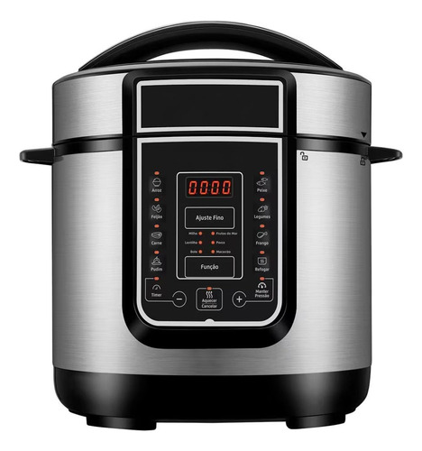 Panela De Pressão Elétrica 5 Litros Inox Timer Antiaderente 220v
