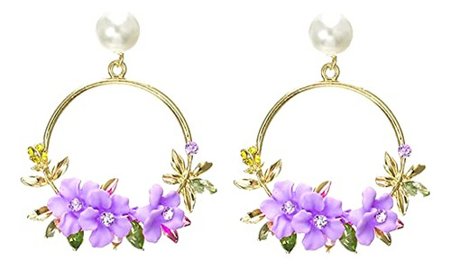 Pendientes De Flores Rosadas Para Mujeres  B0bwwt5s1l_140324