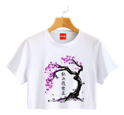 Blusa Cerezo Japones Arbol Flores Japon Playera Crop #728