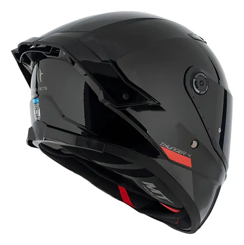 Casco Mt Helmets Thunder 4sv Exeo B5 Negro/ Rojo Para Moto Color Negro Tamaño Del Casco S (55-56 Cm)